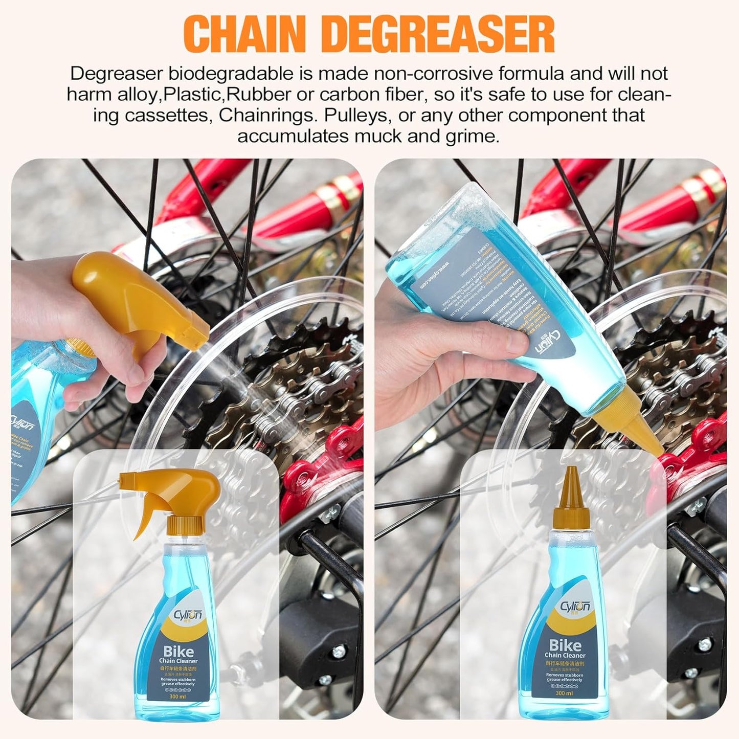 Bike Cleaning Kit including chain cleaner,chain brush,maintenance tool,chain lube,chain degreaser