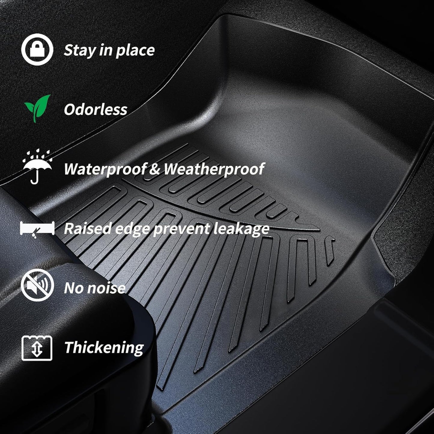 Floor Mats for Subaru Forester 2025 (Non Hybrid) with Trunk Mat TPE All Weather Protection Car Floor Liners with Cargo Liners-Black