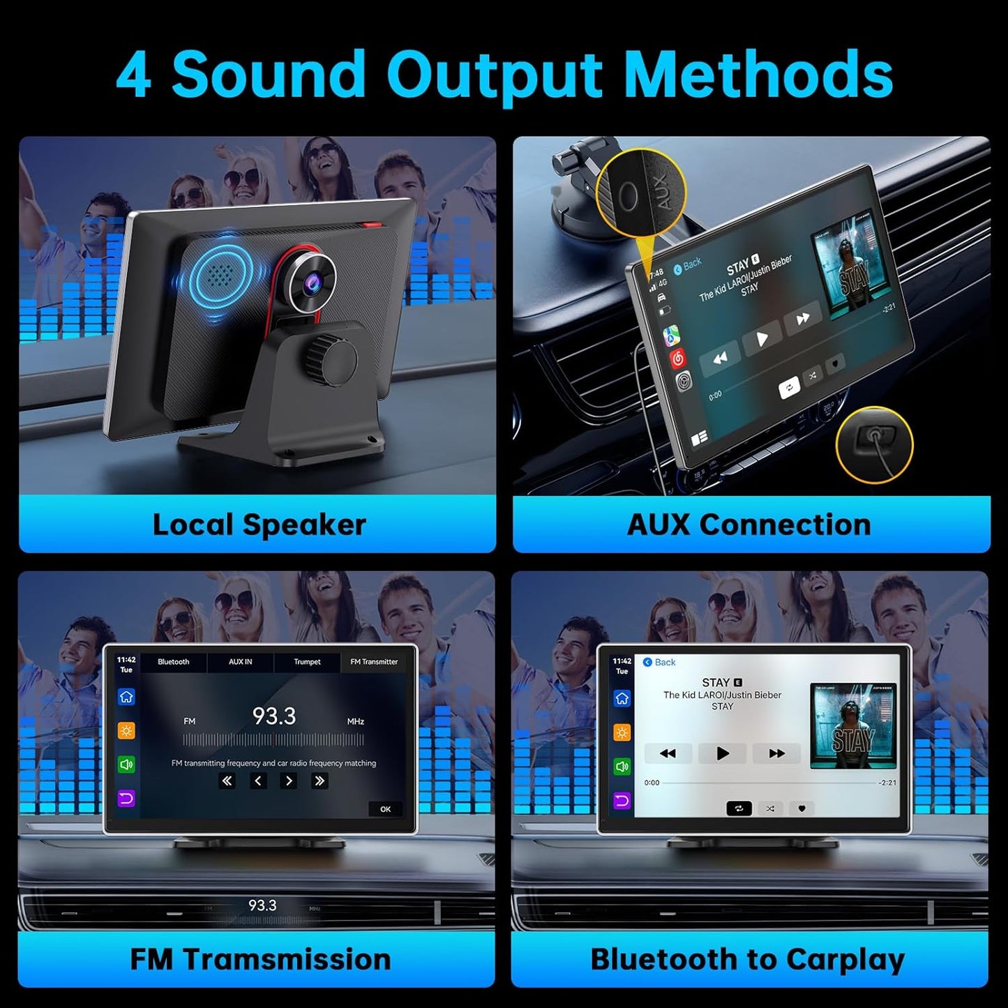 9" Wireless Apple CarPlay Android Auto Screen - 4K Dash Cam, GPS Navigation, HD Touchscreen, AirPlay, 1080P Backup Camera, Car Stereo - by Jataza