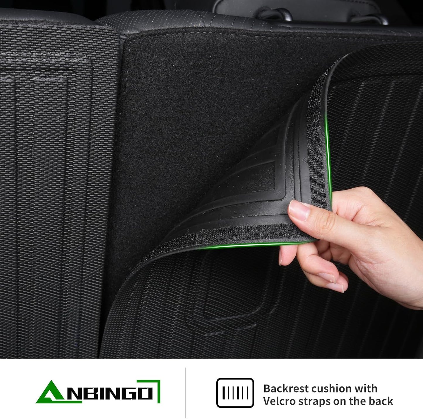 ANBINGO® Floor Mats & SeatBack Cargo Liner | CX90 2024-2025 8 Passenger | 2nd Row with Bench Seat | (60/40 Velcro Tape Fixed Backmats) TPE 3 Rows Waterproof Car Mat