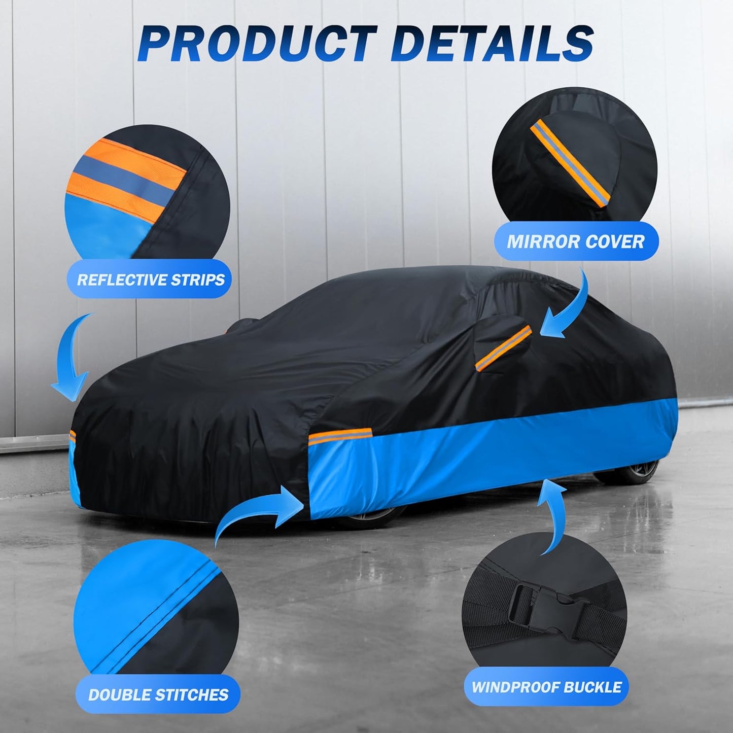 Car Cover Waterproof All Weather Outdoor Windproof Dustproof UV Protection Fit Coupe Mazda Miata/MX-5, BMW Z1/Z3/Z4, Honda S2000, Chrysler Crossfire, Saturn Sky, Pontiac Solstice etc.