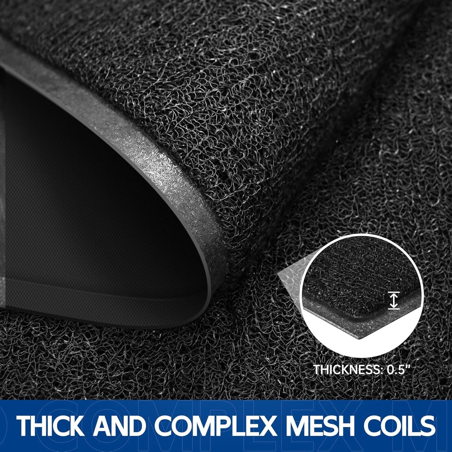 Sturdy Front Door Mat, 72" x 48" Heavy Duty Indoor Outdoor Doormat for Entryway, Fade Resistant, Waterproof Low Profile Entry Mat, Non Slip Welcome Mat for Outside Entrance, Patio, Home