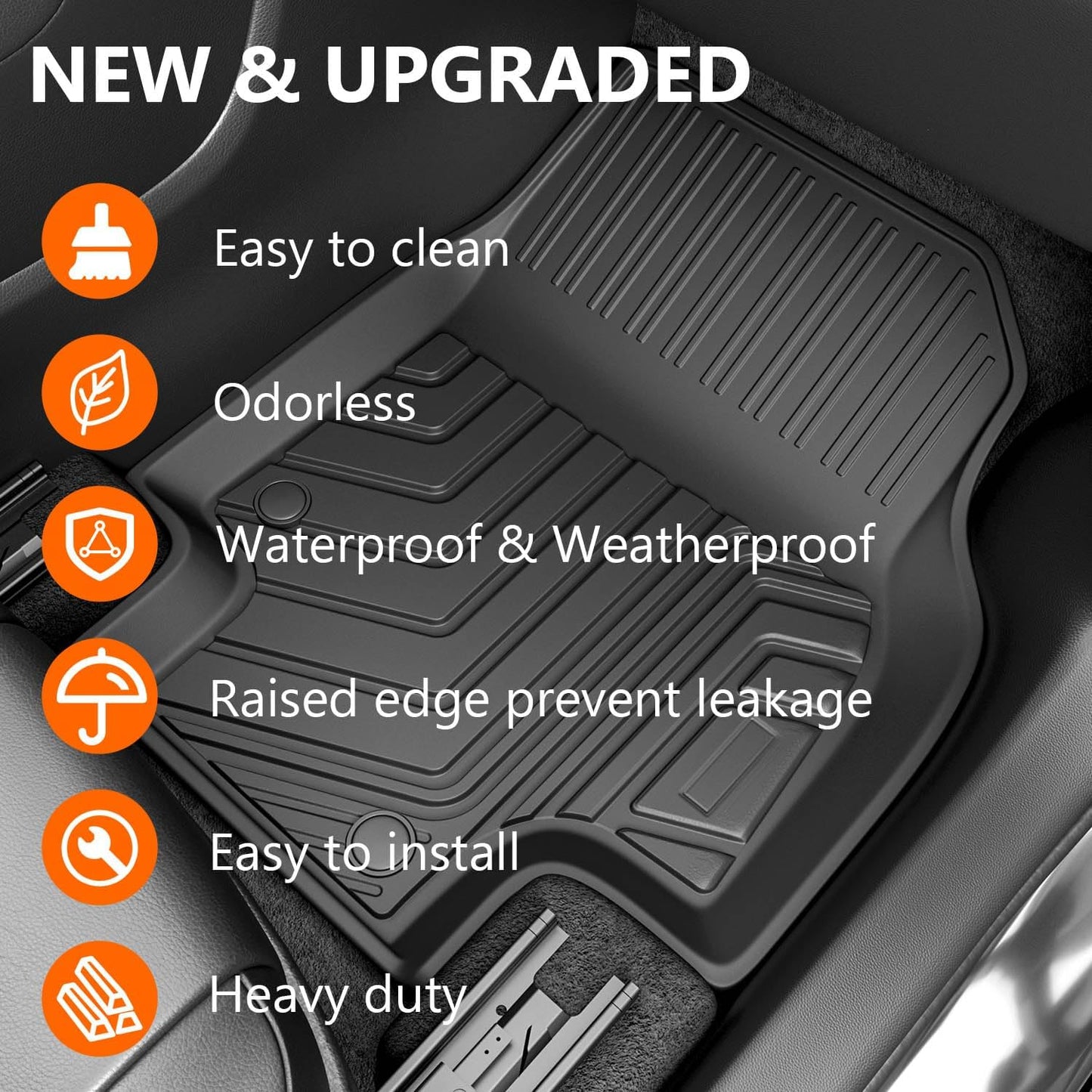 powoq Floor Mat Compatible with 2020-2025 Toyota Highlander Cargo Mat Trunk Liner Cargo Liner Replacement for 2020-2025 Toyota Highlander Accessories