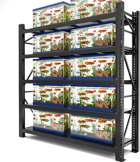 Garage Shelving Heavy Duty - 78.7" W Extra Large Metal Shelving Units and Storage for 8000lbs, 5tier Adjustable Basement Storage Industrial Shelves Pallet Racking Organizer（23.6" D *78.7" W * 98.4" H）