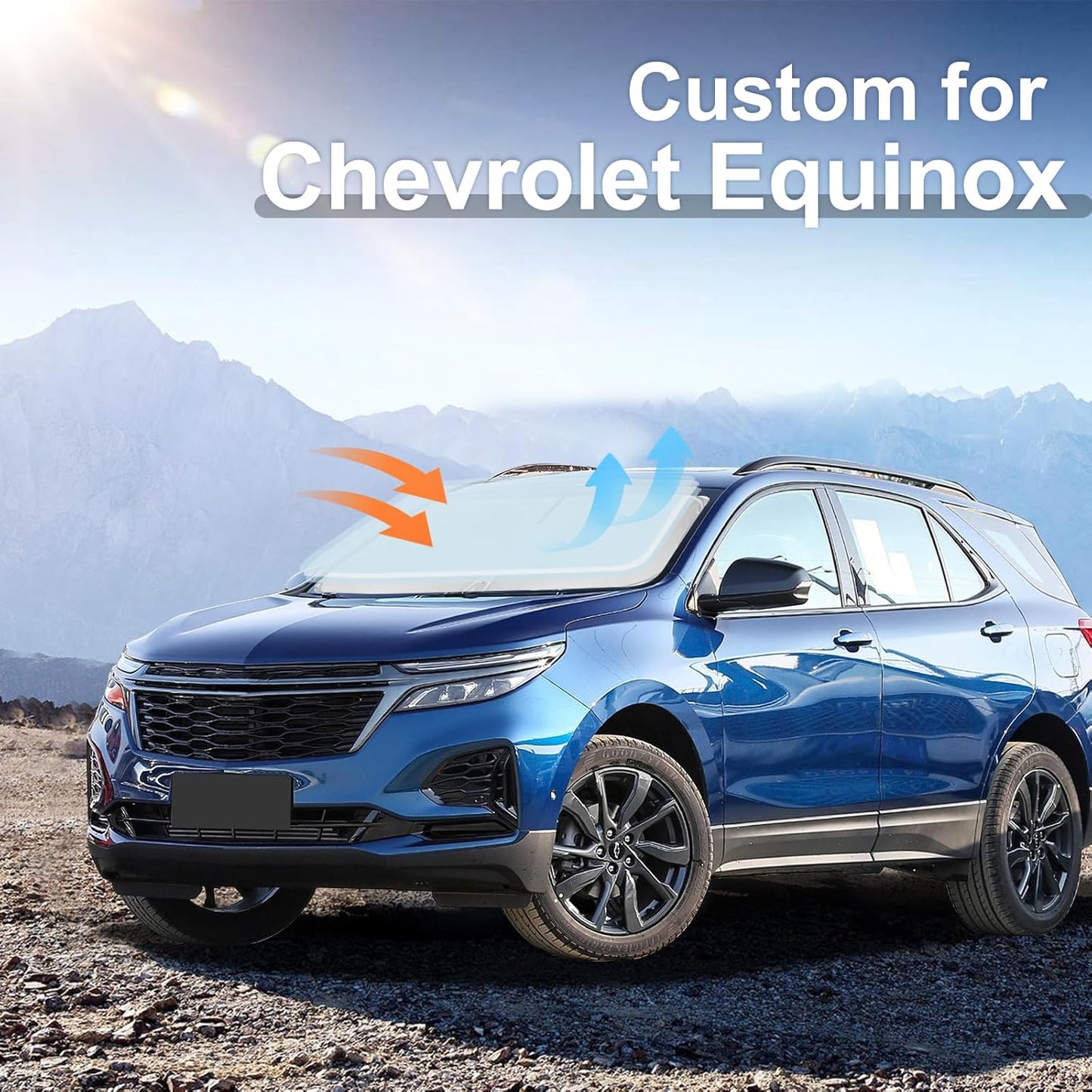 for Chevrolet Equinox 2018-2023 2024 2025 Sun Shade Sunshade Windshield Cover - 4 Layers Front Window Shade Not for Equinox EV Sun Visor - 240T Retractable Shade Blocks UV Rays Car Accessories