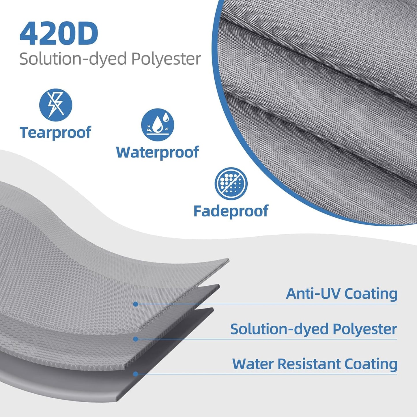 UTV Cover, Waterproof Side by Side Cover,2-3 Seaters Outdoor Storage Cover with Windproof Straps Compatible with Polaris, RZR, Honda, Can-Am, Yamaha 125" x58" x 71"