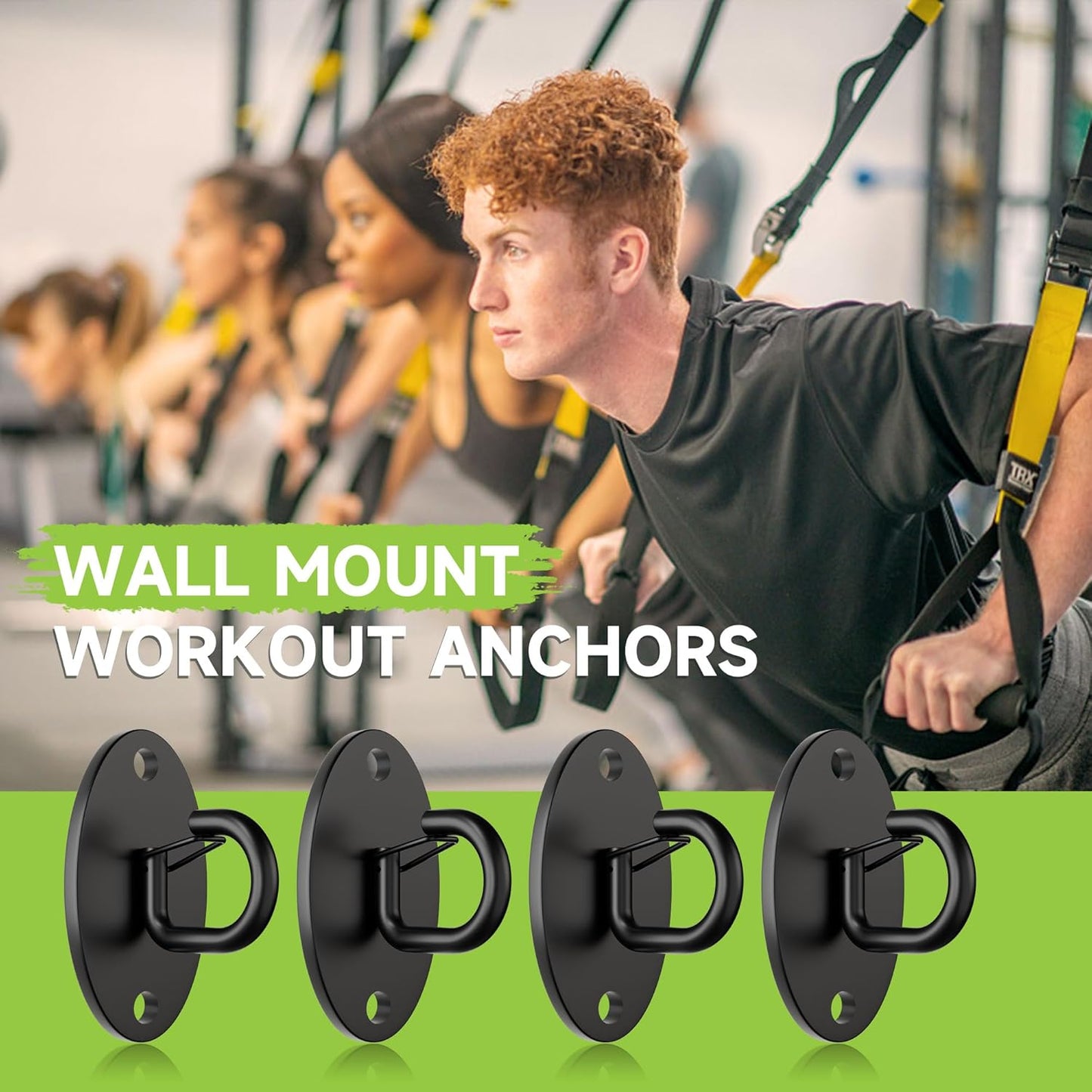 Resistance Band Wall Anchors System, Wall Mount Workout Anchors for Exercise Bands