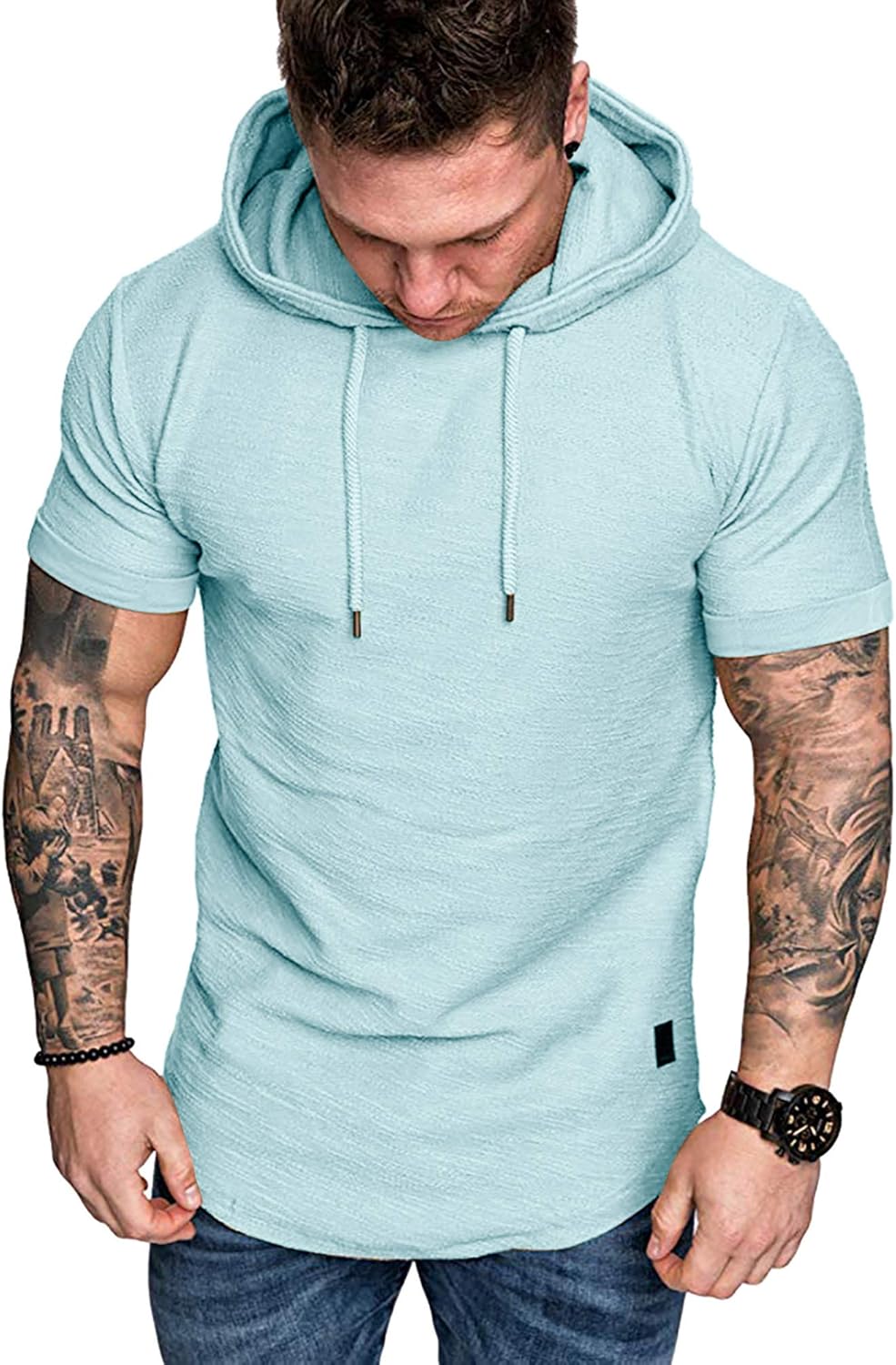 Lexiart Mens Fashion Athletic Hoodies Sport Sweatshirt Solid Color Fleece Pullover