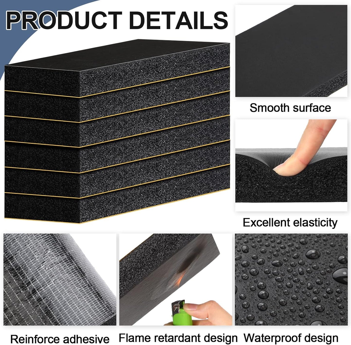 Newwiee 8 Pack Garage Wall Protector, Garage Bumpers for Parking Car Anti Collision Wall Guard Self Adhesive EVA Foam Pole Padding for Warehouse Parking, 11.81 x 3.94 x 1.18 Inch