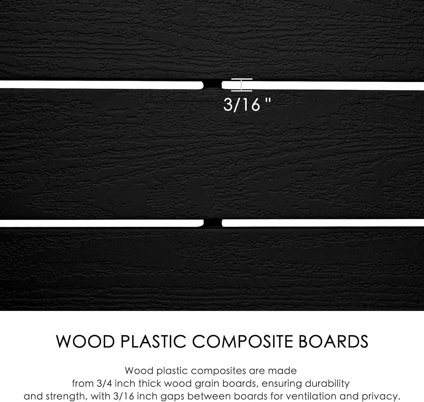 Kozyard 50" W x 48" H Outdoor Privacy Screens Aluminum Post, Air Conditioner Fence Panels, Pool Equipment Enclosure, Trash Can Screens Fence Kit for Outside Backyard Patio (Black/ 3 Panels)