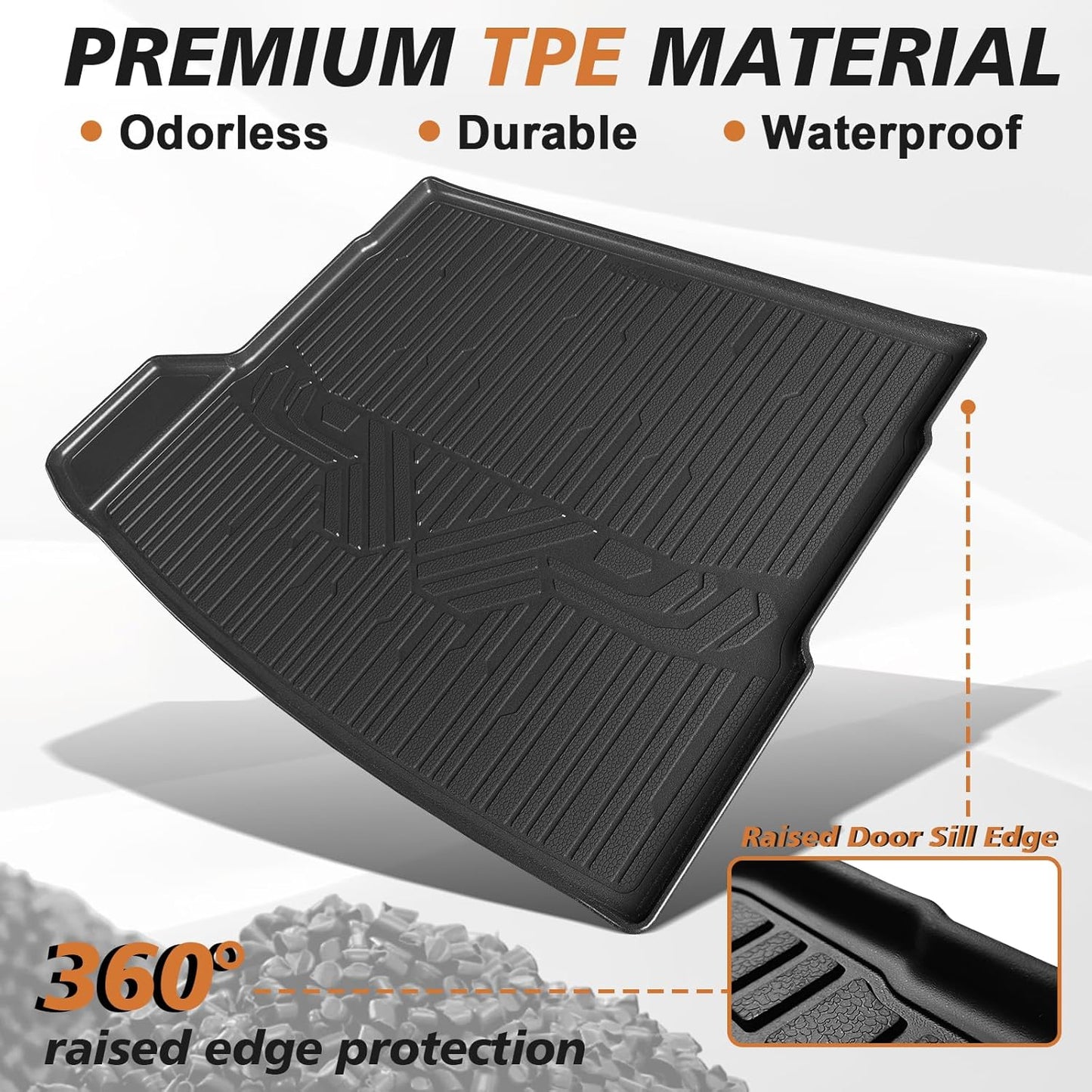 TripleAliners Trunk Mat All Weather Compatible with 2025 BMW X3 Accessories Custom Fit Protection Trunk Floor Liner Cargo Mat TPE Anti-Slip Odorless Cargo Liner
