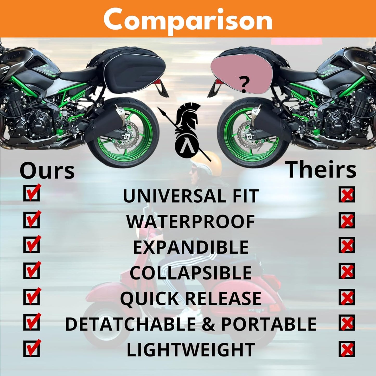 Motorcycle Saddlebags, 36L-58L Expandable Capacity, Motorcycle Panniers Universal, Waterproof, Detachable, Collapsible for Sport Dirt Bike Side Bags and Luggage