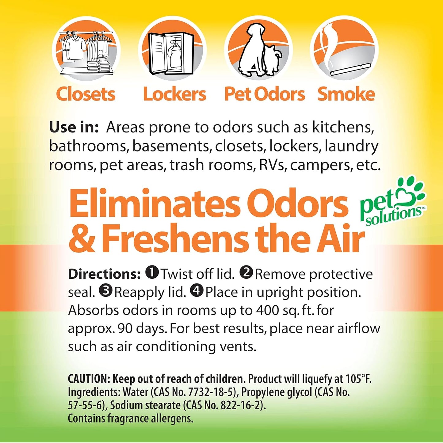 OdoBan Solid Odor Absorber Eliminator for Home and Small Spaces, Citrus Scent, 14 Ounces Each, 6-Pack
