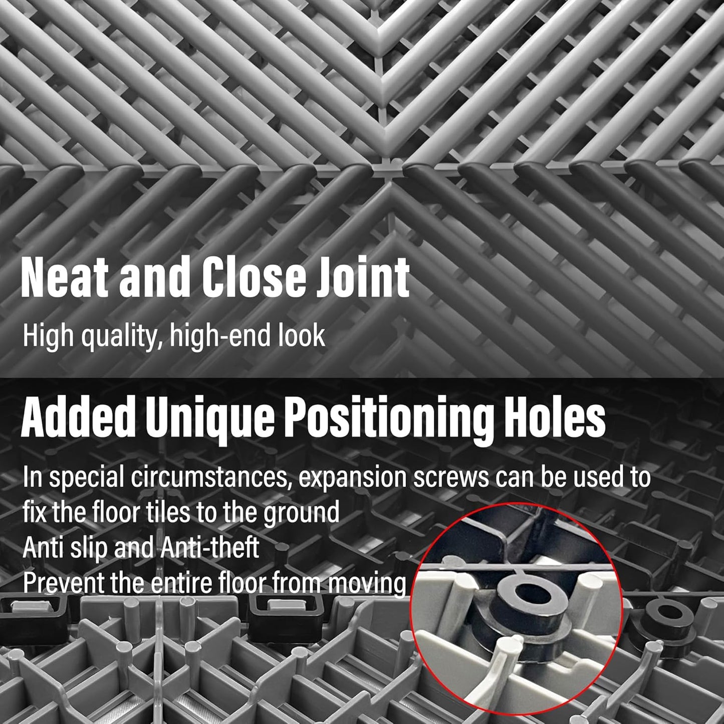 24 Pack 16"x16" Interlocking Garage Floor Tiles - Drainage Mats, Non-Slip, Heavy-Duty, Easy Install for Garage, Car Wash, Basement(Red)