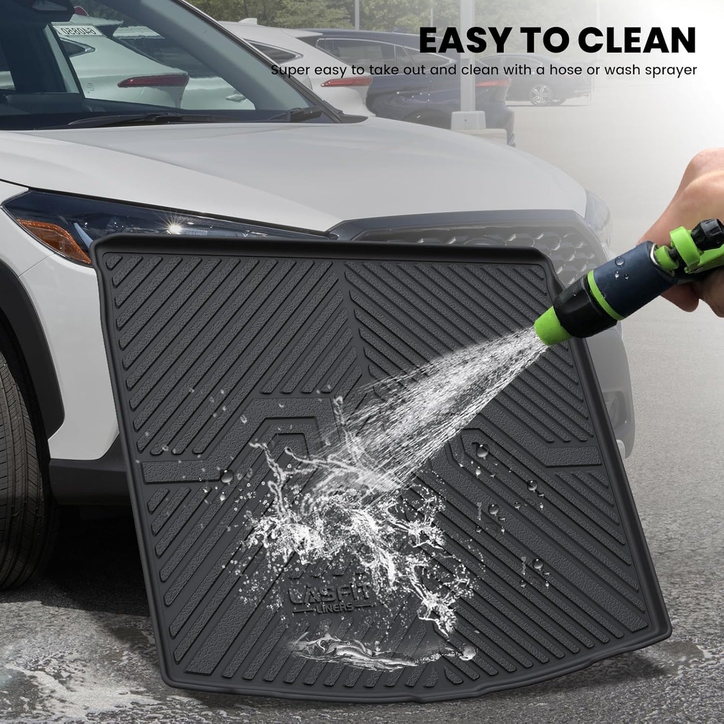 LASFIT Cargo Mat for Toyota Corolla Cross 2022-2025(Fit AWD Not Fit FWD), Custom Fit All-Weather TPE Rubber Trunk Mat for Toyota Accessories, Waterproof, Easy to Clean, Black