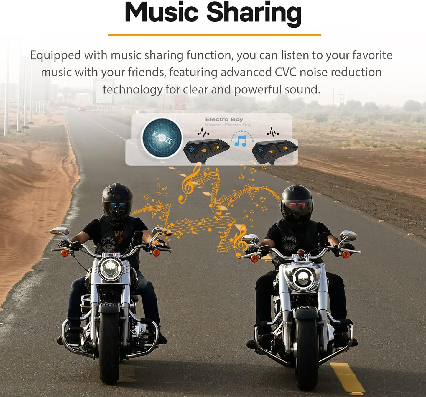 FreedConn FG Motorcycle Helmet Bluetooth Headset, Motorcycle Communication Systems with CVC Noise Cancellation, Stereo Music, 6 Riders 0.75mi/1200m intercom, 19Hrs Intercom, IP65, 1 Pack