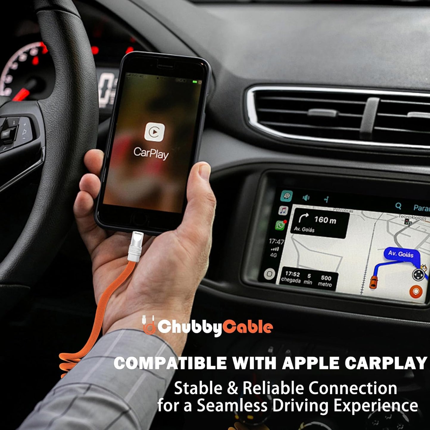 chubbycable Curly Chubby - Retractable Fast Charging Cable 240W Coiled Charger Cord for Car Durable USB-C Cable