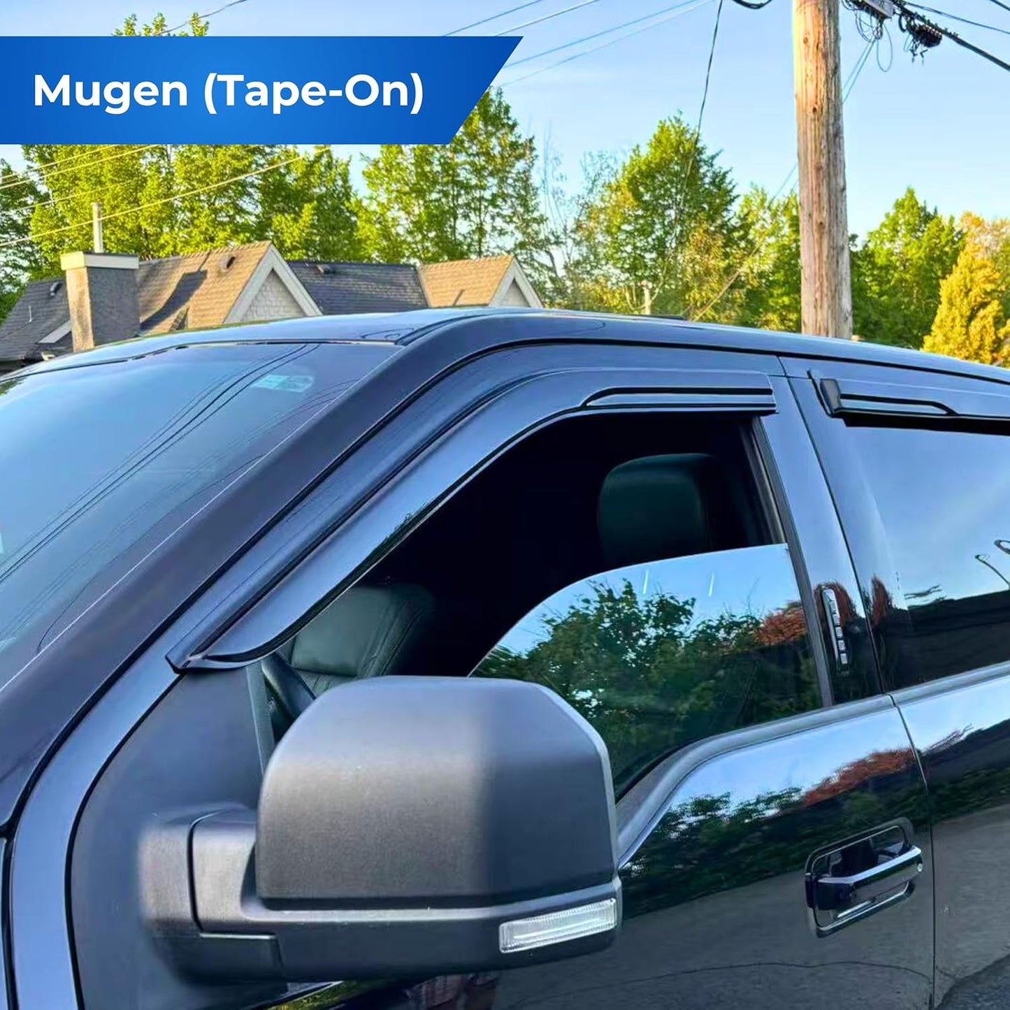 KPY Window Visor Compatible with Nissan Rogue 2014-2020 (Excludes Sport Model), 4PC Rain Guard Side Window Vent Deflectors Tape-On Mugen Style, 2014 2015 2016 2017 2018 2019 2020