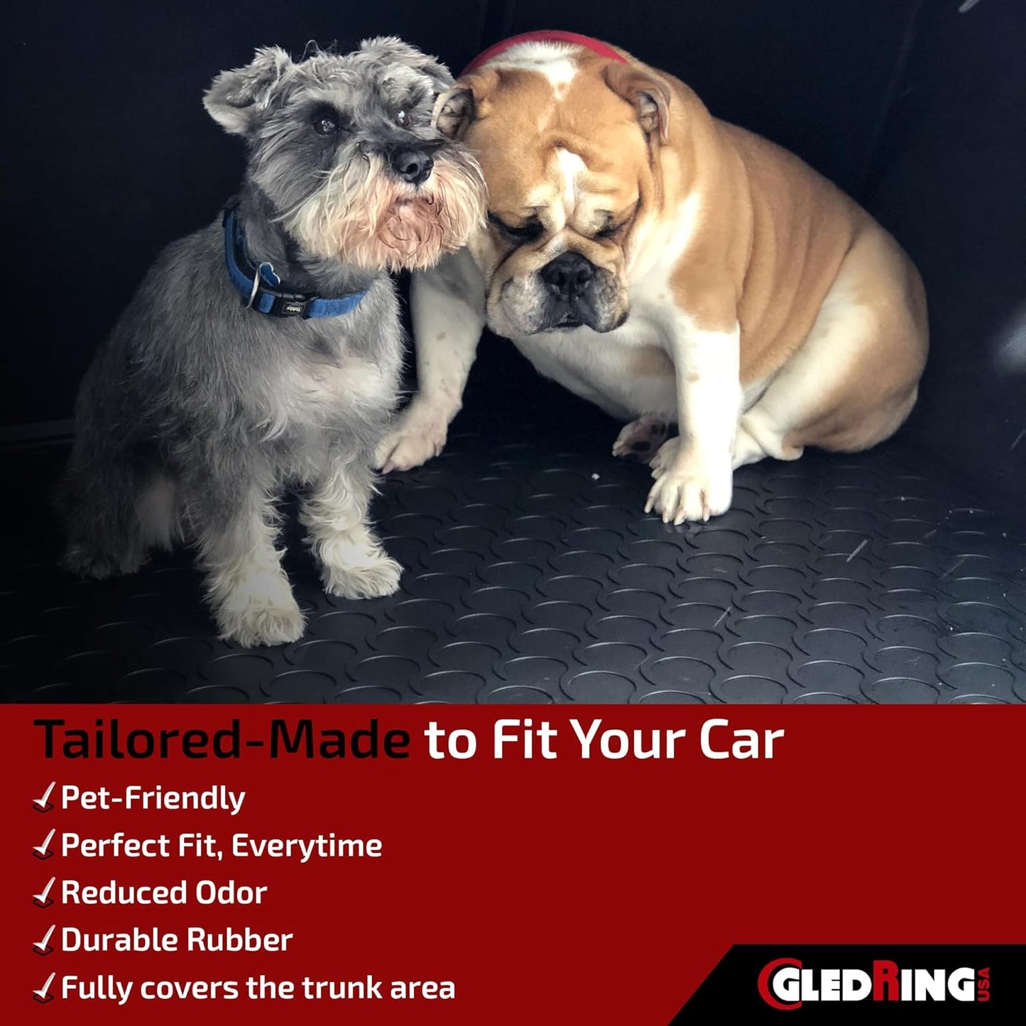 Gledring USA Custom Fit All-Weather Rubber Cargo Liner Intended for Toyota Highlander & Hybrid 2021-2022, No Trimming Required, Tailored Custom Fit, Protects from Rain, Mud, & Snow