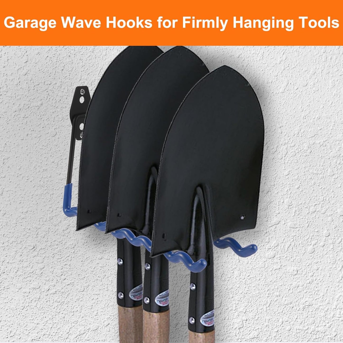 Wall Mounted Garage Hooks Tool Organizer, 14 Inch Garage Storage Hook Heavy Duty Utility Wall Hangers Blue for Ladders, Hose, Garden Tools, Set of 4