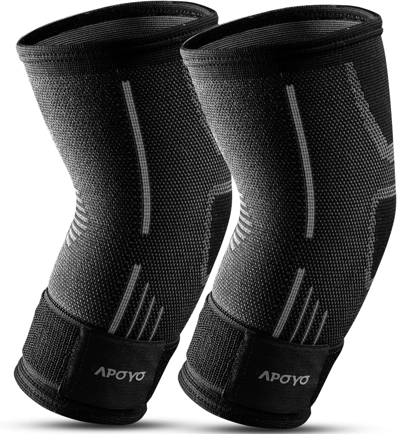 APOYO Elbow Brace for Tendonitis and Tennis Elbow, (Pair) Compression Sleeve for Arthritis, Workouts, Reduce Joint Pain During Fitness Activity (XX-Large)