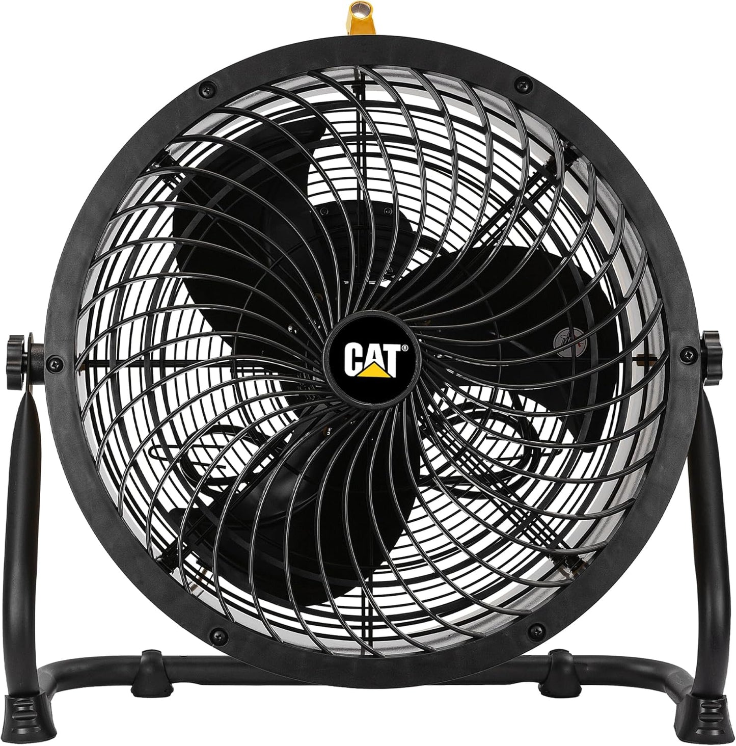 CATERPILLAR 18 inch High Velocity, 3400 CFM, 4 Speed, 360 Degree Metal Heavy Duty Pivioting Drum Air Circulator Fan, Yellow. For Home, Garage, Workshop, & Commerical Use. cETL Certified.