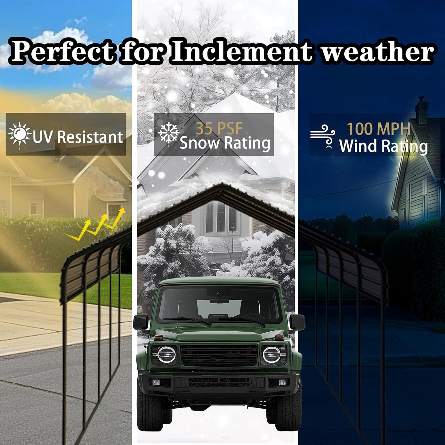 Heavy Duty Metal Carport 20x20 ft Galvanized Steel Carport Shelter for 2 Car Extra Large Canopy for Dual Vehicle, RV Boat Storage All Weather Protection Garage Party Tent (10X20FT)