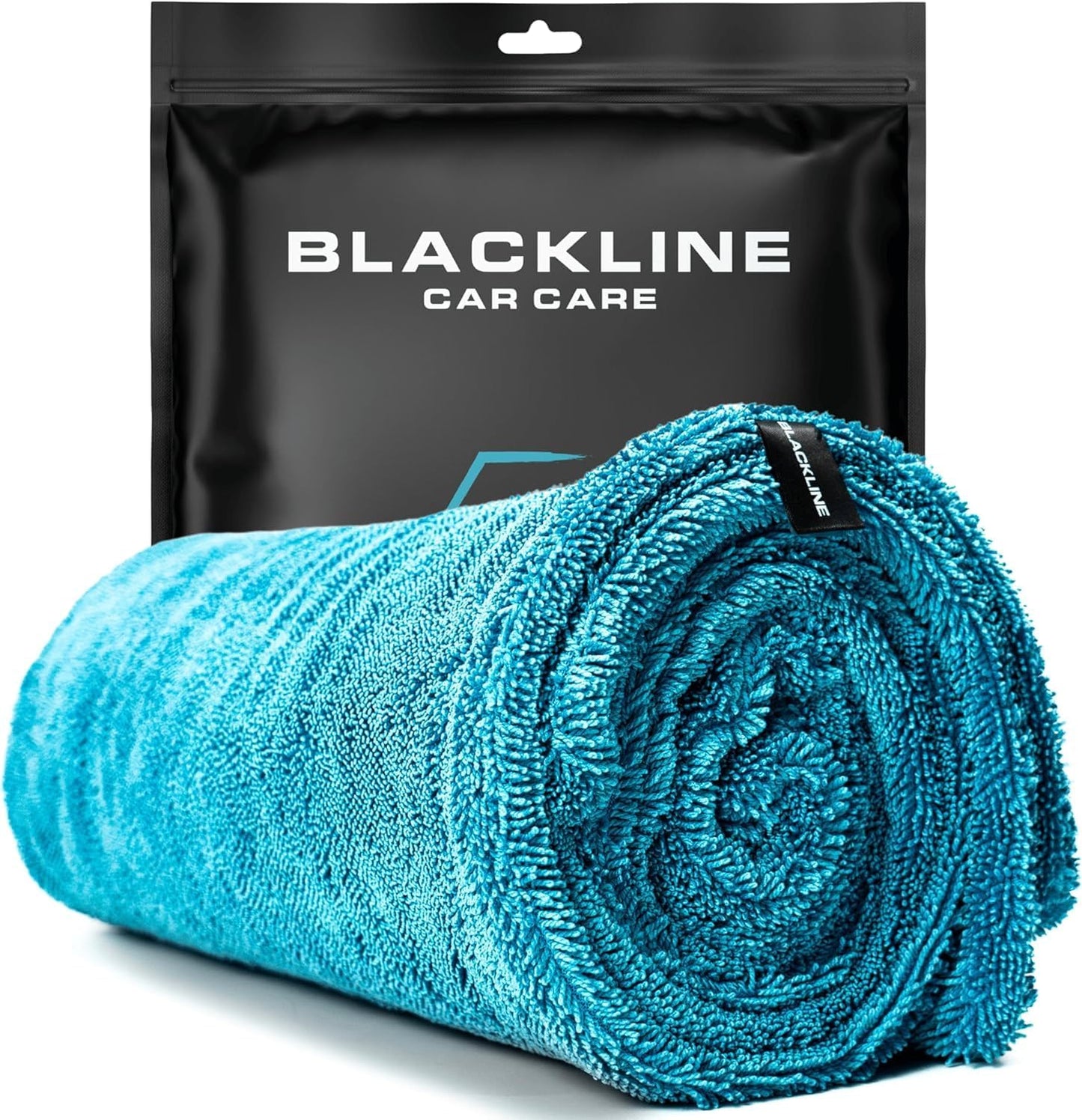 Blackline Car Drying Towel - 2ftx3ft XL-Popular Pick Among Detailing Pros -Aqua 1300 GSM Microfiber Accessory - Absorbs Over 8lbs of Water - Leaves No Streaks, Spots or Scratches - Dries an Entire Car