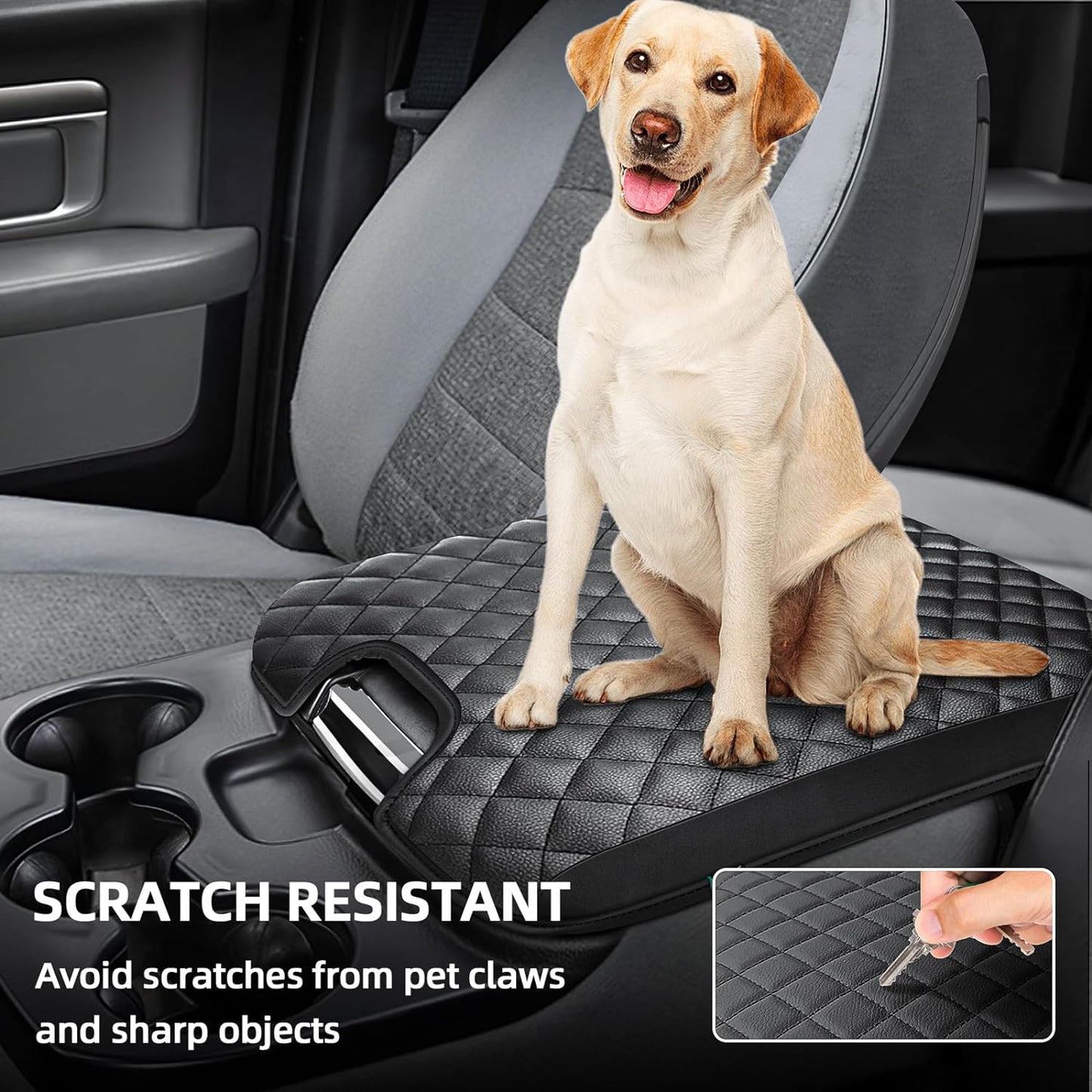 Center Console Cover Fit for 2013-2018 Dodge Ram 1500 & 2013-2023 Ram 2500/3500/1500 Classic Model for Jump Seat Console, Comfortable Armrest Cover Protector Customized Car Accessories