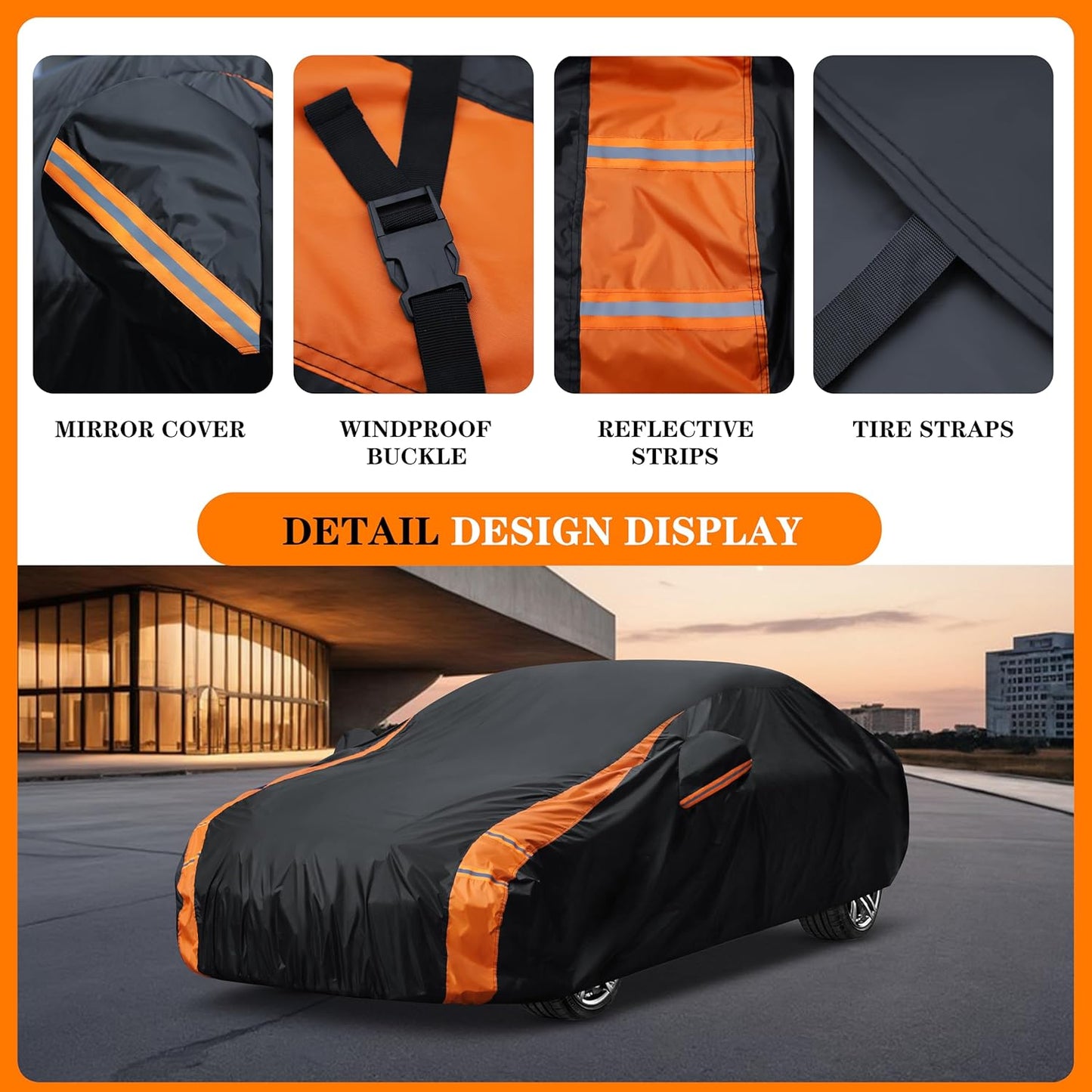 in Full Exterior Car Cover All Weather, Waterproof，UV Resistant, Dustproof, and Snowproof Fit Audi e-tron GT,BMW 3/5 Series,Dodge Challenger/Charger etc.Size C5