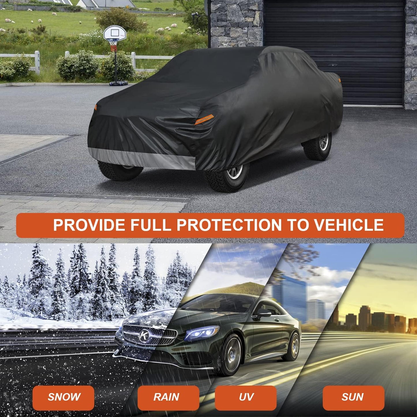 Kayme 7 Layers Truck Cover Fit GMC Canyon (2015-2025) Crew Cab/Extended Cab, Waterproof All Weather, Heavy Duty Outdoor Pickup Truck Cover Sun UV Rain Protection.