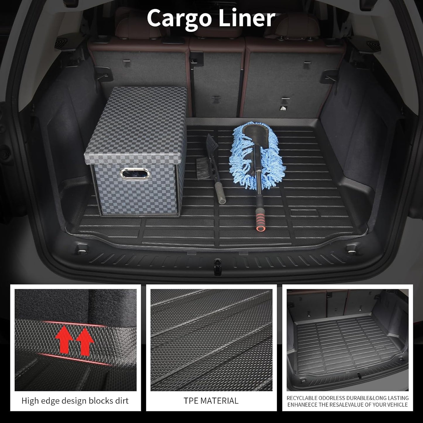 Floor Mats and Cargo Liner Set Fit for Benz GLE 350 GLE 450 (No for Coupe) 2020-2025 TPE Car Mats All Weather Protection Trunk Liner Custom Accessories