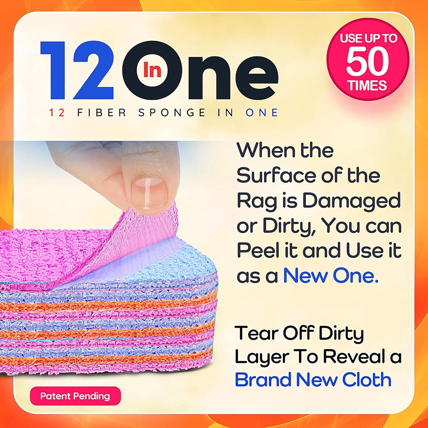 Magical Fiber Stain Remover- Use as Spot Remover- No Dry Cleaning Food, Grease, Coffee Off Laundry, Tea, Fabric, Pet Stains, Stain Remover Sponge Clothes, Carpet, Sofa, Mattress & Upholstery (5 Pack)