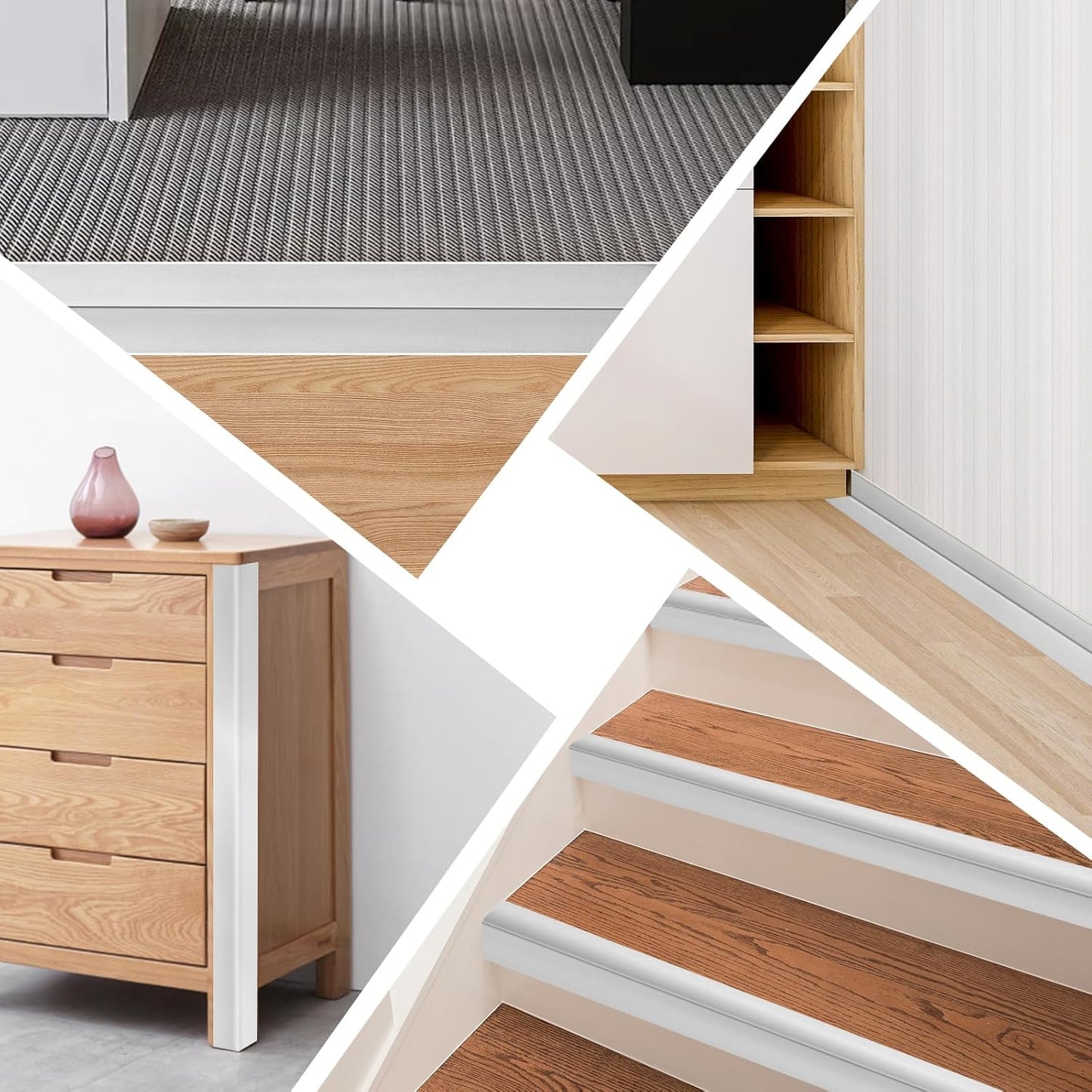 Wall Corner Protector Moulding Trim Peel and Stick Wall Corner Guards Trim Flexible Self Adhesive Edge Protector Moulding, 1.6 in x 20 Ft, Silver