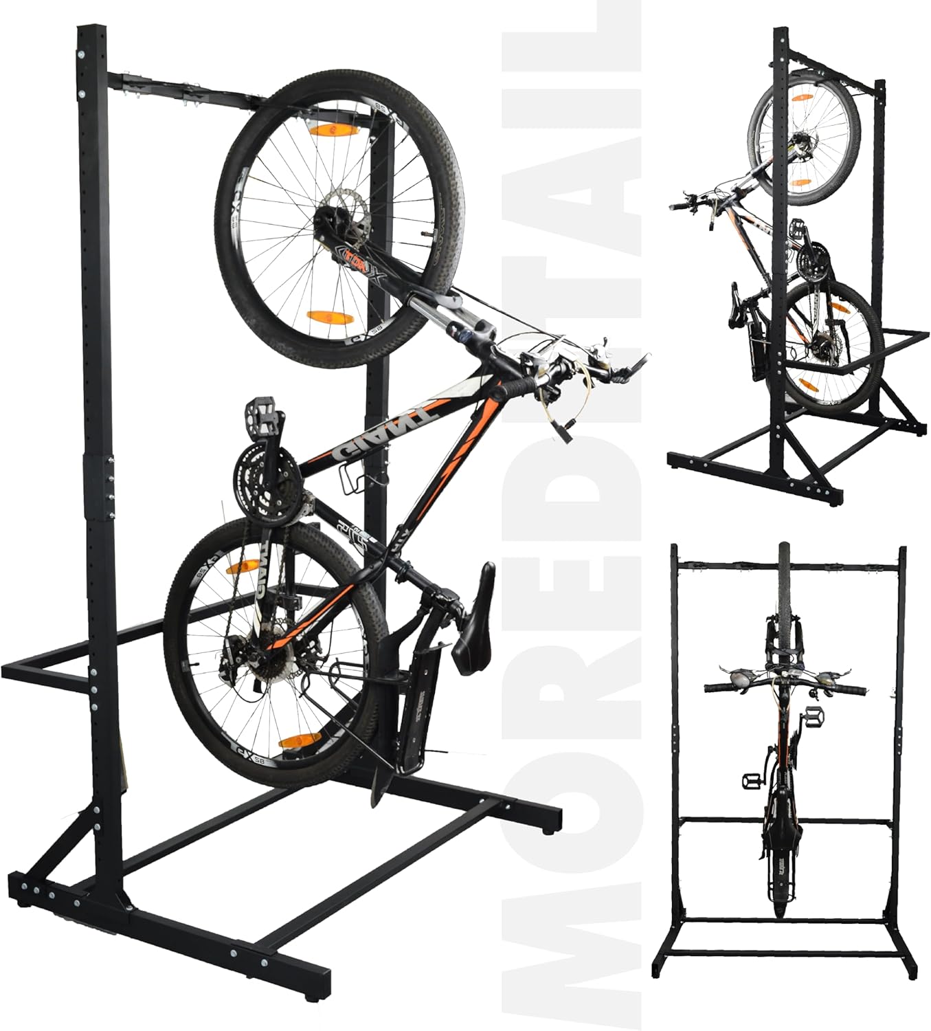 Freestanding 5 Bike Storage Rack for Garage, Hold Multiple Bicycles, Mountain Bikes, Road Bikes, Kids’ Bicycles and E-Bikes