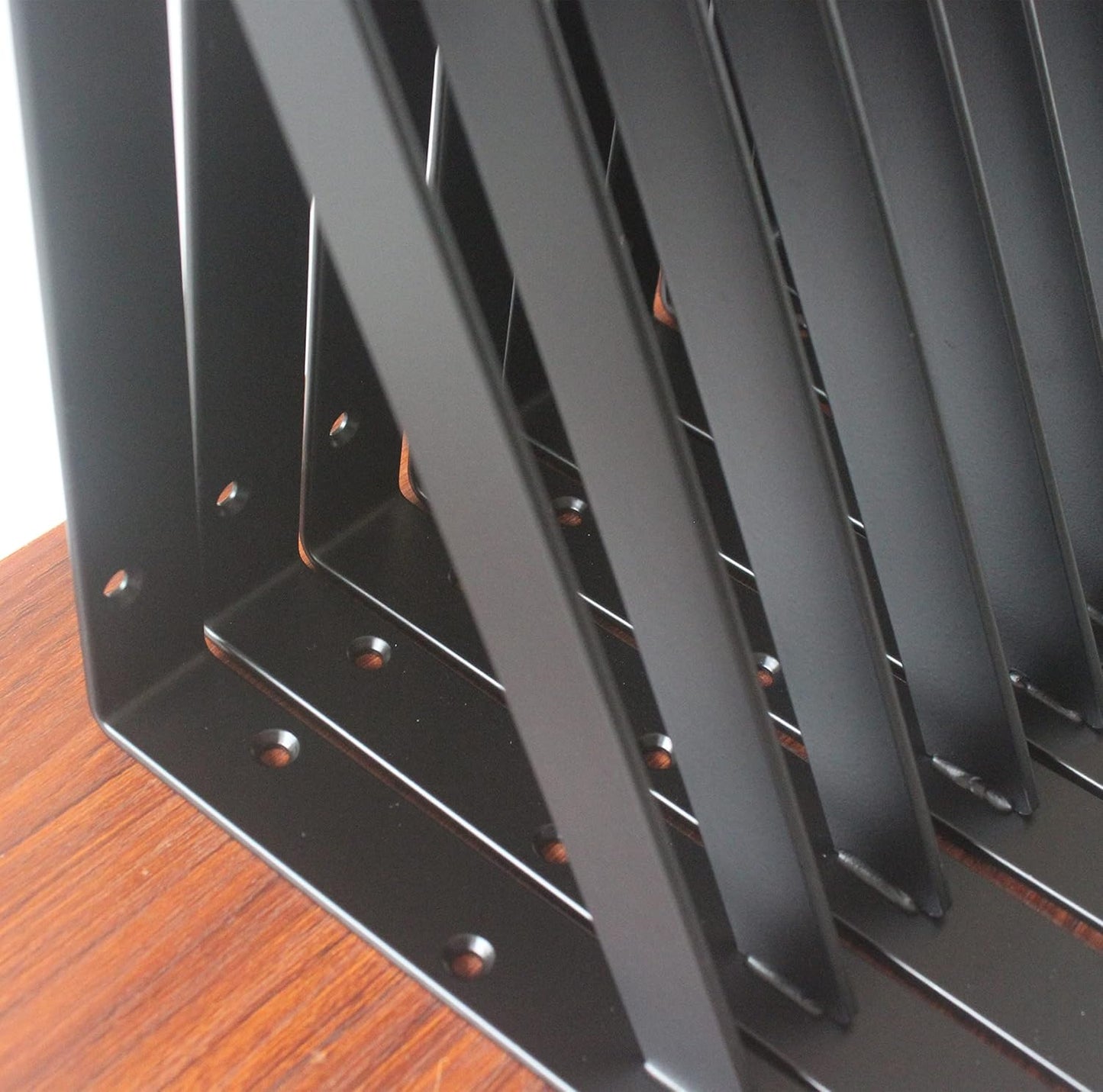 4 Pack L10 x H 8" Black Heavy Duty Shelf Brackets with Screws Metal Shelf Brackets Shelf Support Angle Brackets for Shelves L Brackets Heavy Duty Floating Shelf