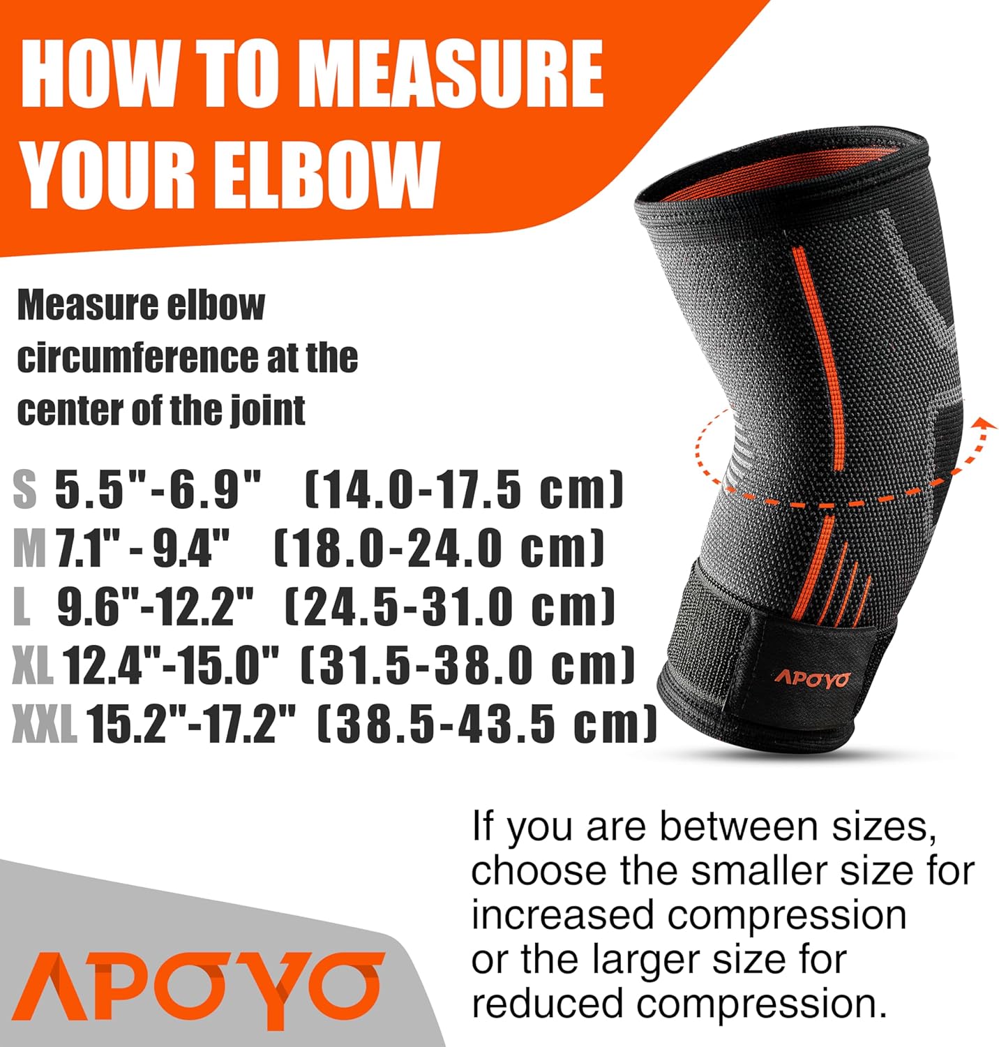 APOYO Elbow Brace for Tendonitis and Tennis Elbow, Compression Sleeve for Arthritis, Workouts, Reduce Joint Pain During Fitness Activity (XX-Large)