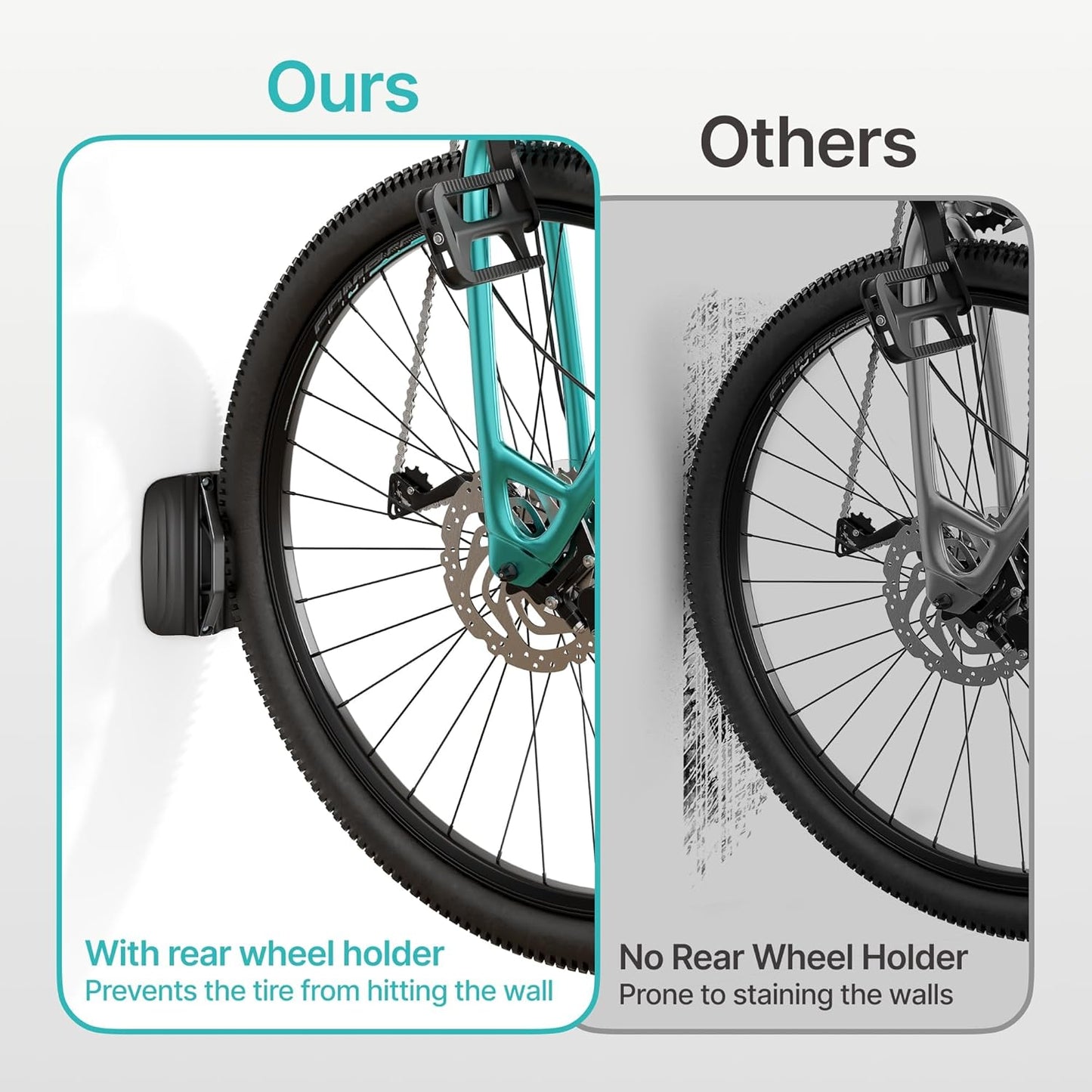 Bike Rack Garage, Bike Wall Mount Heavy Duty, Holds 77 Lbs, Swivel Bike Hangers for Garage, Adjustable Indoor Bike Storage for Bedroom Home Office, 1 Pack