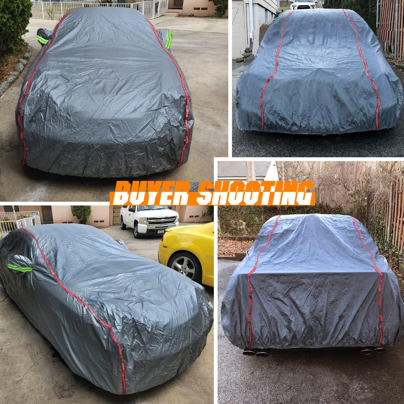 Breathable New Material, Waterproof Car Cover, Locks and Zipper Doors, Sunscreen Waterproof UV Prevention Snowproof Wind and Windproof,Suitable for Indoor Outdoor,for Sedan (205" to 216") C5