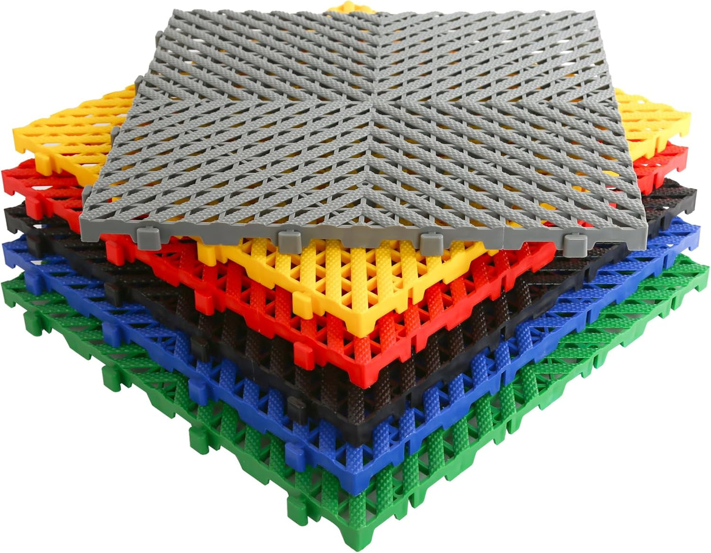 Interlocking Garage Floor Tiles - 0.79in,Vented, Self-Draining, Non-Slip Flooring, Modular, Virgin Polypropylene, Ideal for Garages, Patios, Basements, Decks -51.6 sq ft (Blue, 30PCS)