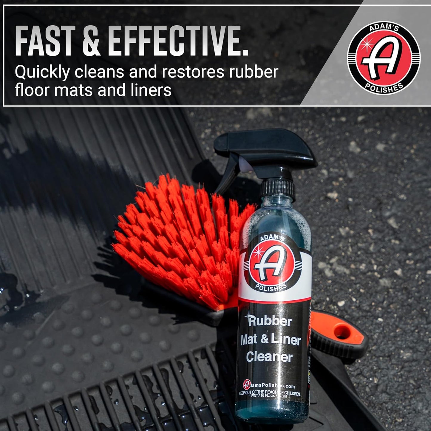 Adam's Polishes Rubber Mat & Liner Cleaner (Gallon) Protectant & Rubber Floor Mat Cleaning Solution for Car Detailing, Deep Cleans & Restores Mats, Truck Bed Cargo Liners