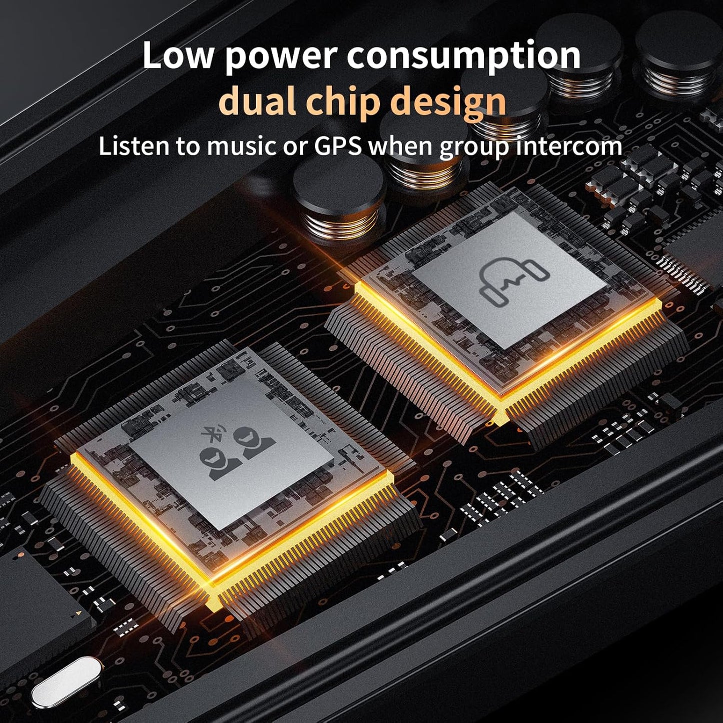 Fodsports FX8 Pro Motorcycle Communication Systems with Customized HRSQS Speakers, Dual-Chip Audio Multitasking, One-Click Fast Pairing, Music Sharing, FM 10 Riders Group Intercom, 1 Pack