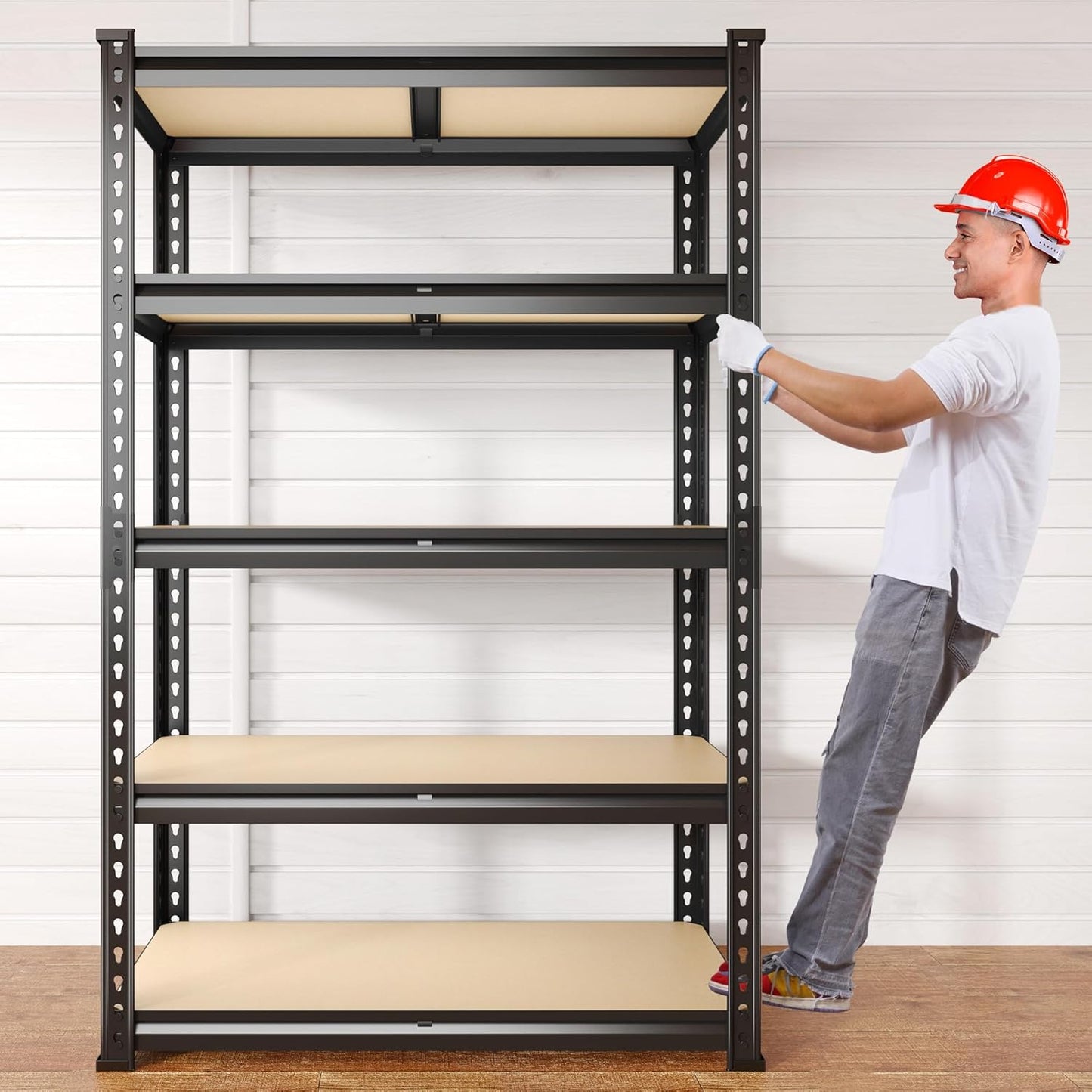 REIBII 2020LBS Storage Shelves 5 Tier Garage Shelving Heavy Duty Adjustable Garage Shelves, Utility Rack Shelf, Shelving Units for Storage Warehouse Pantry Closet, 35.5" W x 11.9" D x 72" H, 4 Pack