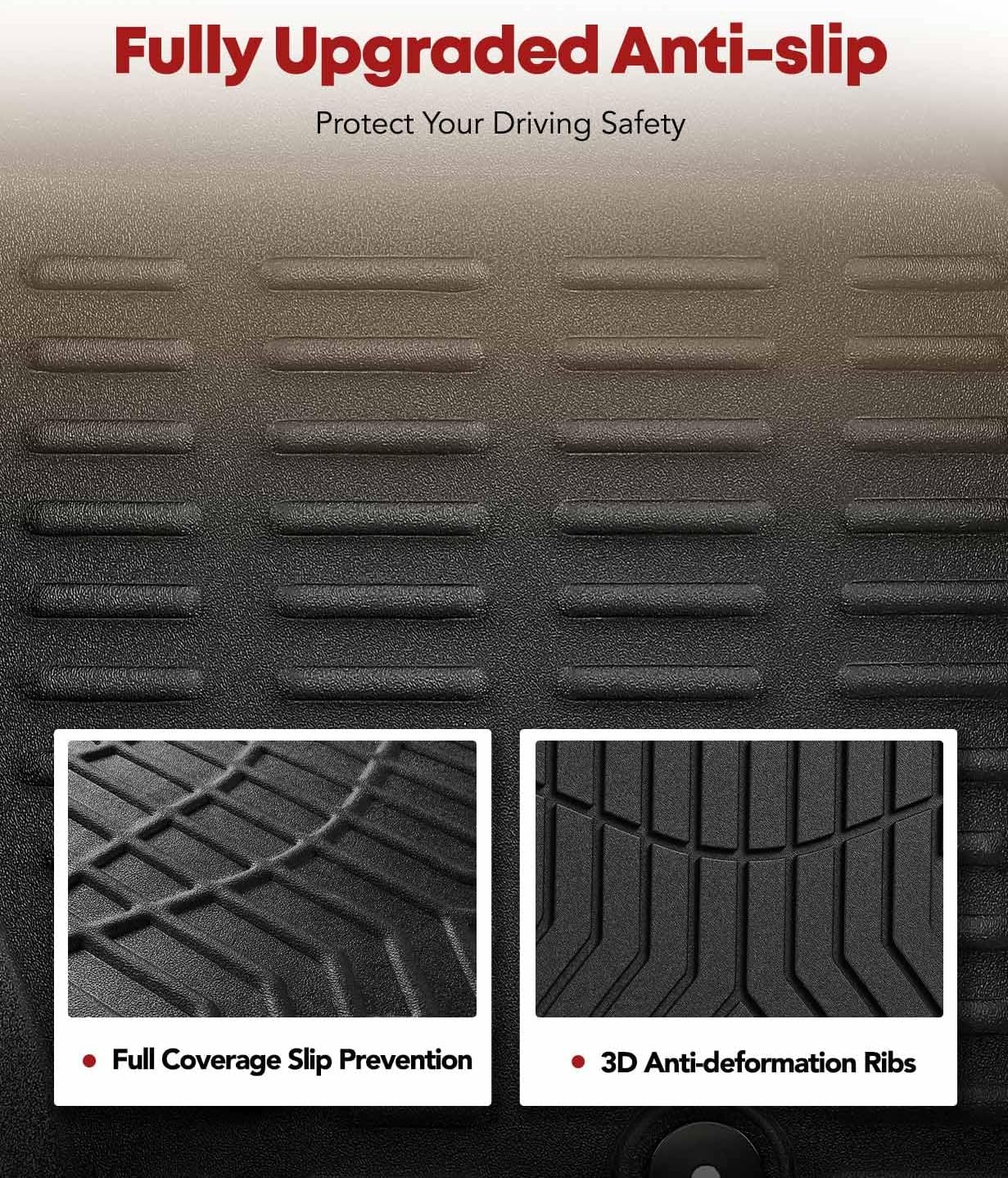 YHTAUTO Floor Mats Fit 2013-2018 Toyota RAV4(Not Fit Hybrid or Prime), TPE All Weather Car Mats Waterproof Anti-Slip Odorless Floor Liner, Interior Car Accessories Front & 2nd Row Liner