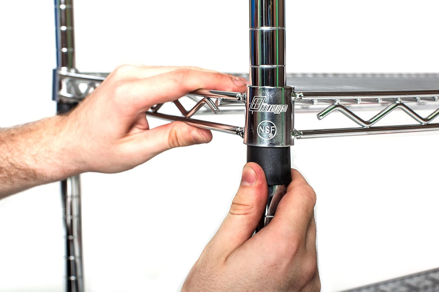 Omega 18" Deep x 42" Wide x 96" High 3 Tier Chrome Starter Shelving Unit