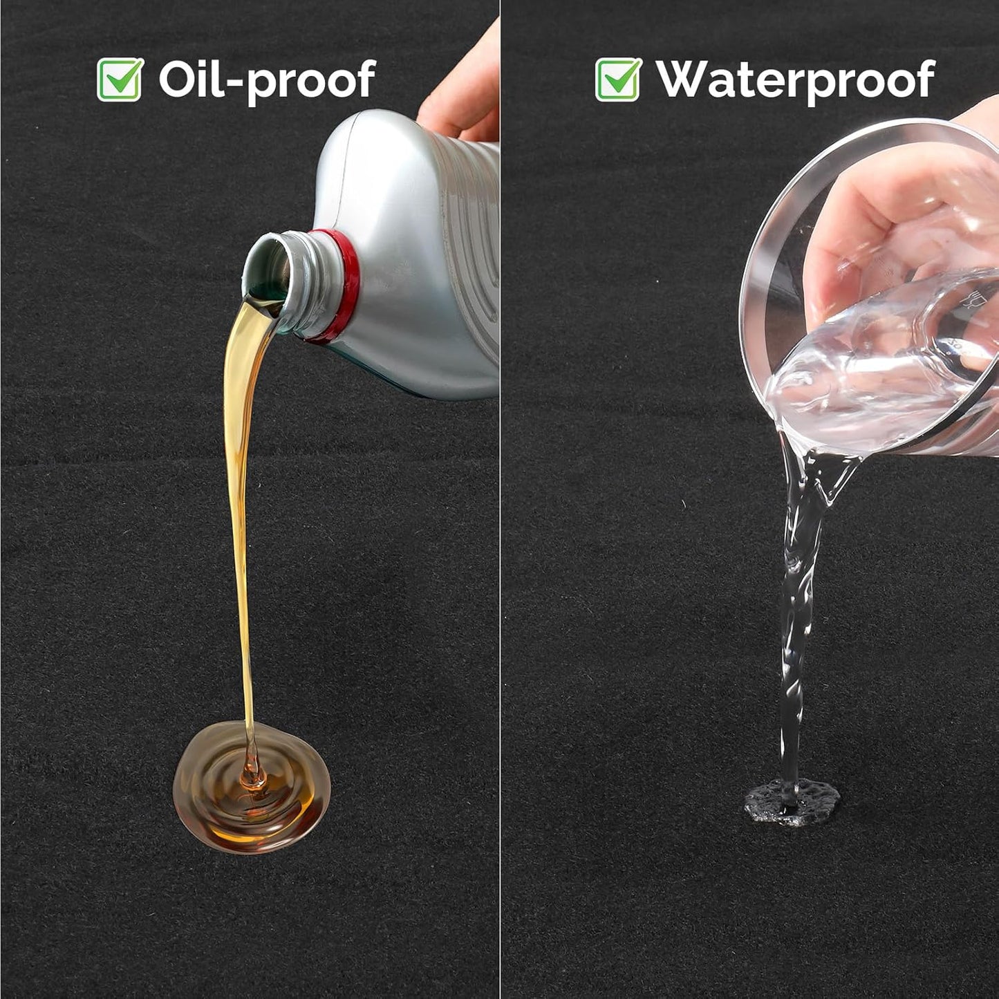 TUFFIOM 22' x 8' Oil Spill Mat with Tape,Garage Floor Mat for Under Car,Oil Absorbent Mat for Garage Waterproof,Oil Drip Change Parking Mat for Driveway,Reusable,Washable