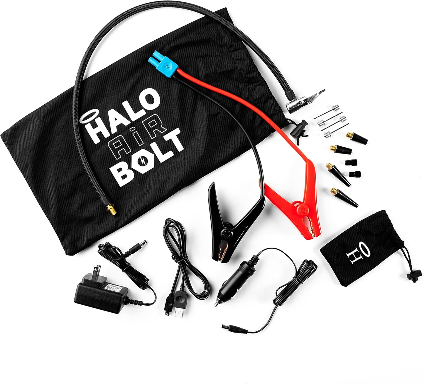 HALO Bolt Air 58830 Portable Car Battery Jump Starter | 100 PSI Air Compressor, 58.8Wh USB Power Bank, Emergency Floodlight & Charger, Jumps Cars SUVs & Trucks, Inflates Tires, TSA Approved — Camo
