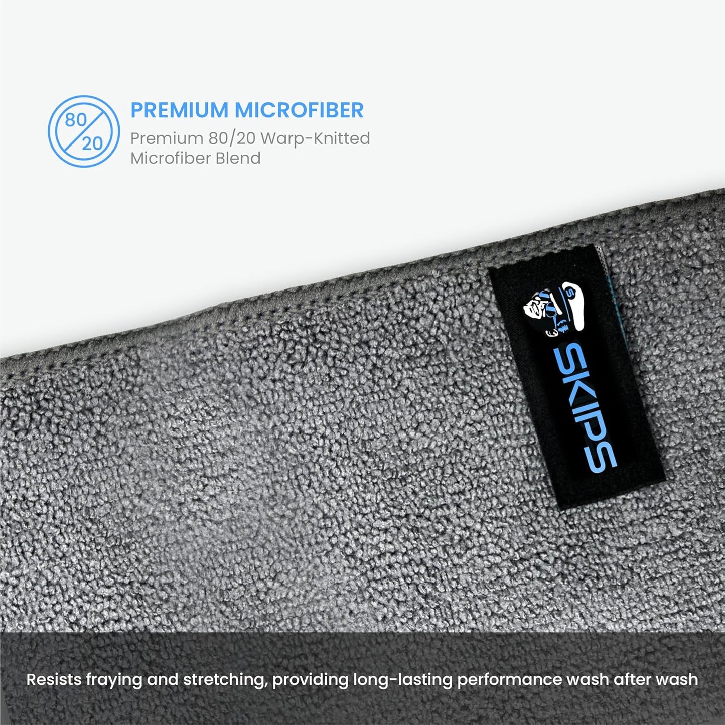 SKIPS Mini Microfiber Towels: 2-Pack of Premium Interior Detailing Towels, Lint-Free Microfiber Cleaning Cloth for Cars, Boats, and Large Surfaces - Ultra-Soft, Streak-Free, Safe for Paint