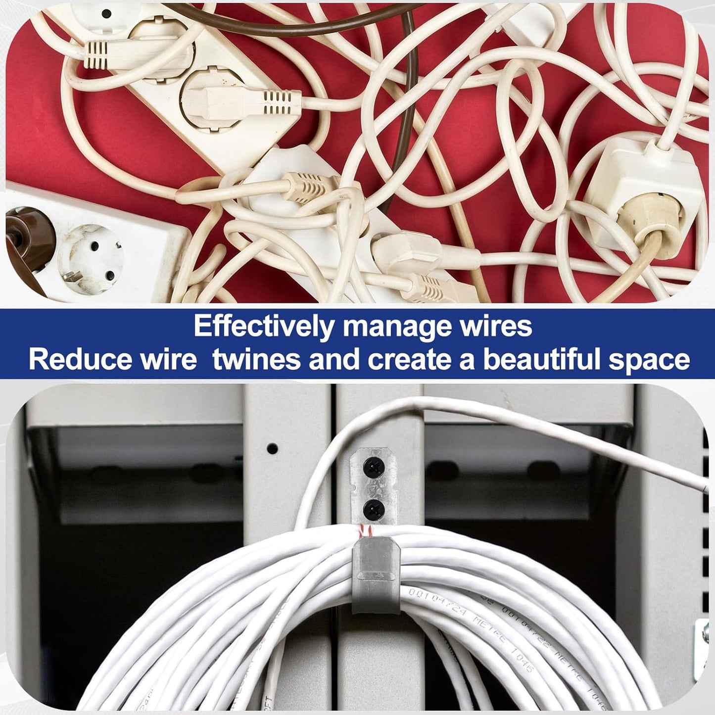 Gisafai 500 Pcs Cable Support J-Hook, 3/4 Inch Metal Garage Hooks for Hanging, Heavy Duty Network for Cable and Wire Management Wall Attaching J Utility, G60 Galvanized Steel, Silver