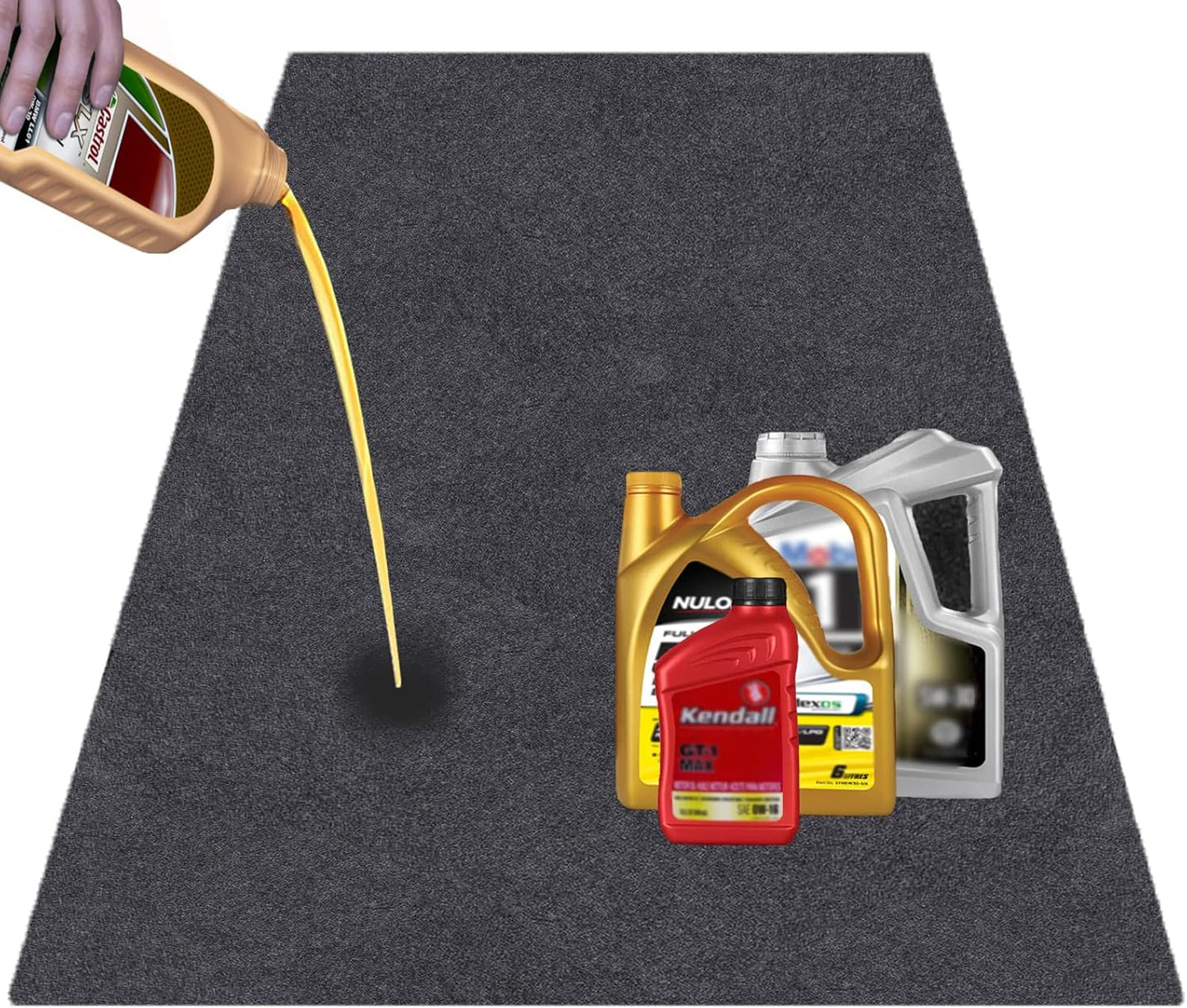 Oil Drip Pan Protection Mat - Washable 36x72 Inches, Rubber Backed, Safeguards Floor from Spills & Stains